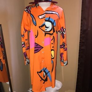 Long sleeve versatile button down blouse/dress